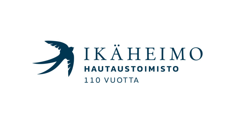 Hautaustoimisto Ikäheimon perustamisen 110-vuotispäivästä kertovan artikkelin kuvituskuva. Kuvassa näkyy Hautaustoimisto Ikäheimon 110-vuotisjuhlavuoden logo.