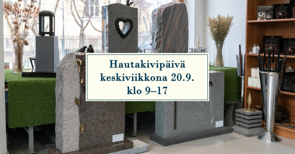 Hautaustoimisto Ikäheimo järjestää avoimien ovien hautakivipäivän keskiviikkona 20.9.2023 klo 9–17.